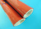 Rosso a prova di fuoco della manica della fibra di vetro rivestita di silicone ad alta temperatura fornitore